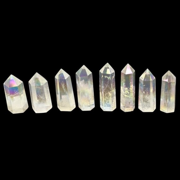 Aura Clear Quartz Point Tower Obelisk Crystal Wand Size Small: 3" - 3.2" Tall - Picture 14 of 16